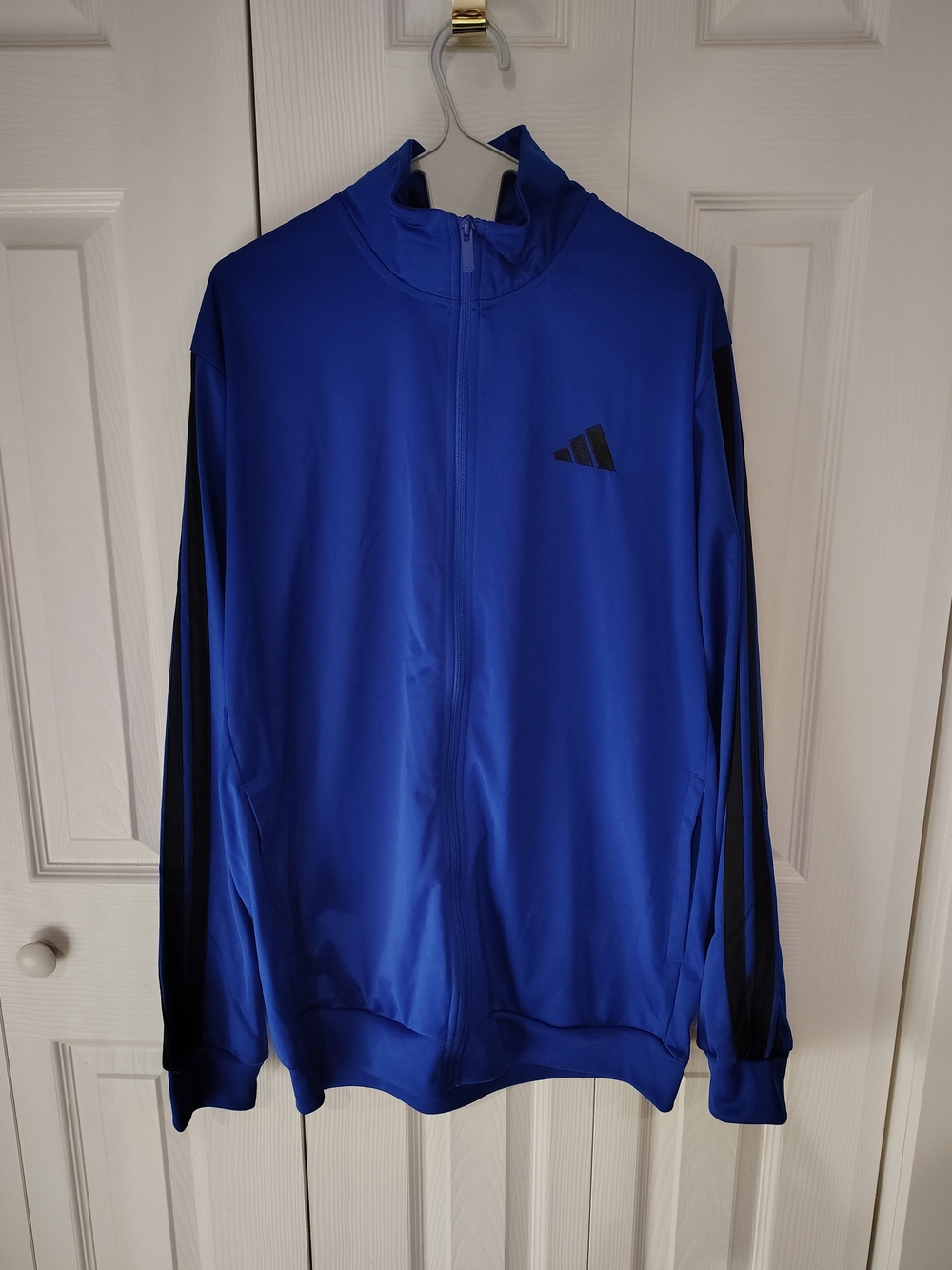 adidas Men's Royal Blue Full-Zip Performance Jacket with Black Accents
